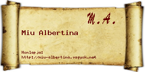Miu Albertina névjegykártya